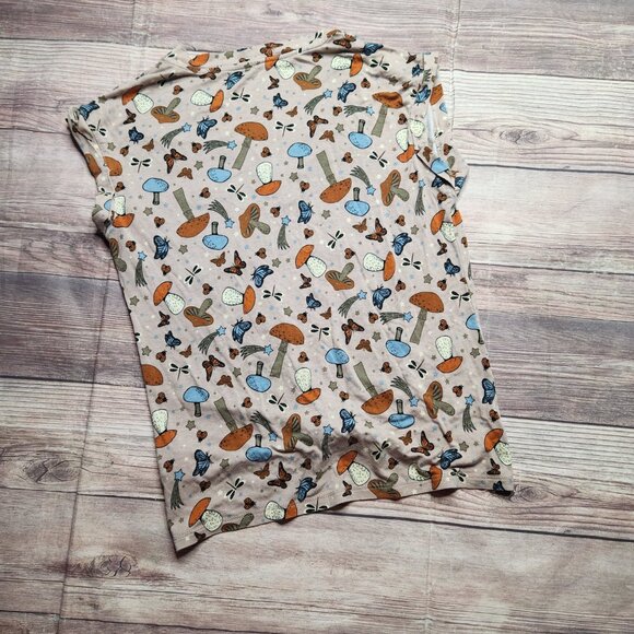 5/$15 Nobo Cottagecore Mushroom Butterfly Nature Shirt - Picture 4 of 6